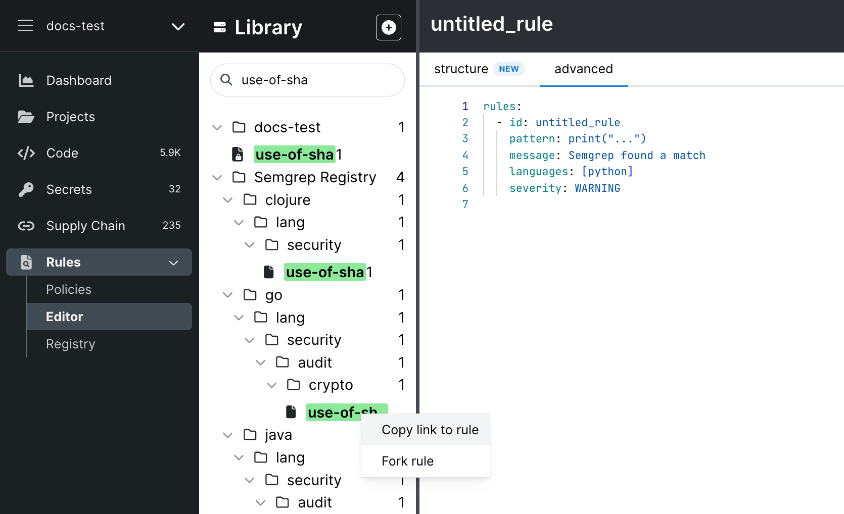 Code Review with Semgrep Custom Rules